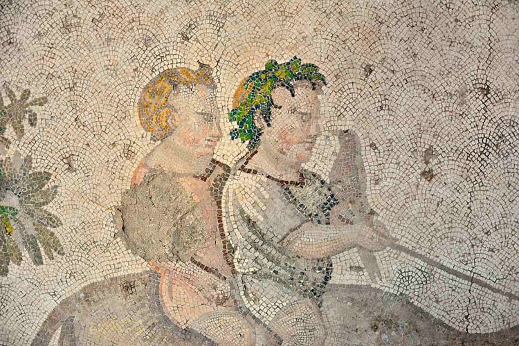 Byzantine Mosaic of Children Seated on a Dromedary