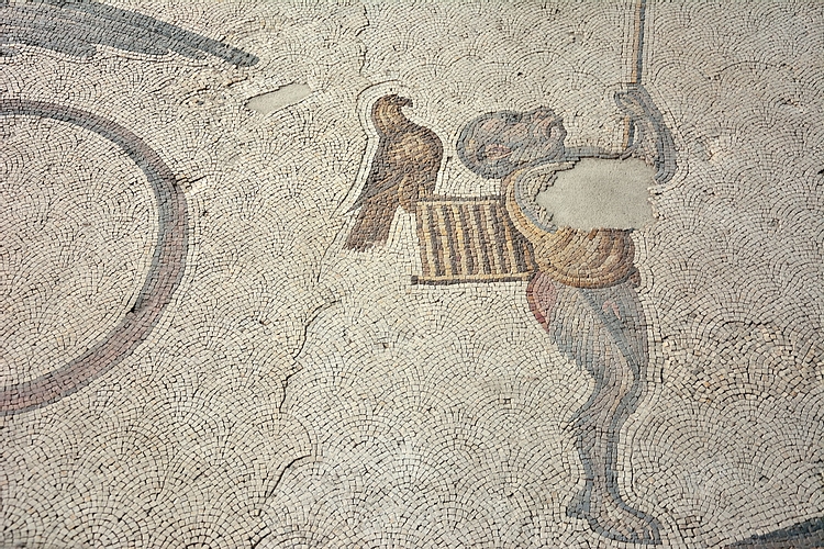 A Monkey Bird-Catcher, Byzantine Mosaic