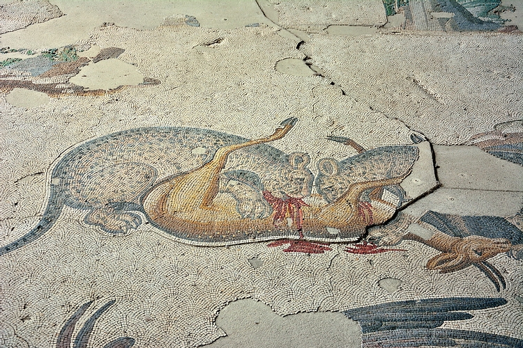 Leopards Hunting Deer, Byzantine Mosaic