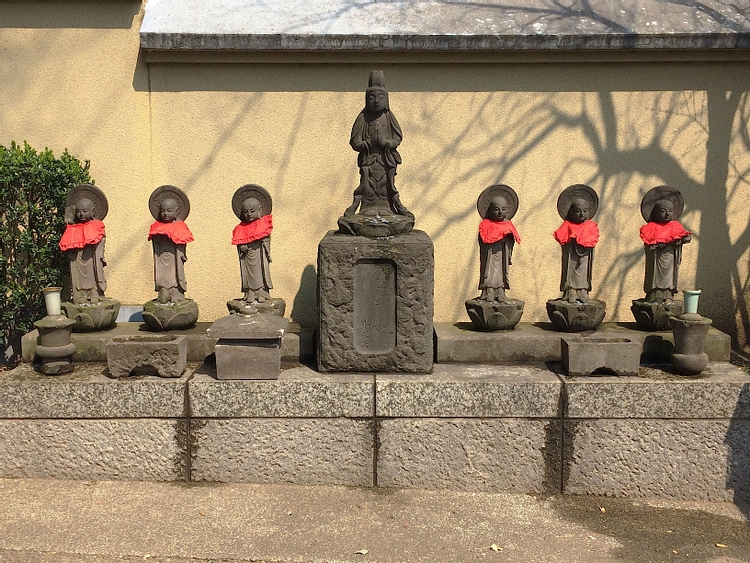 Statues of Jizo in Shibuya, Tokyo