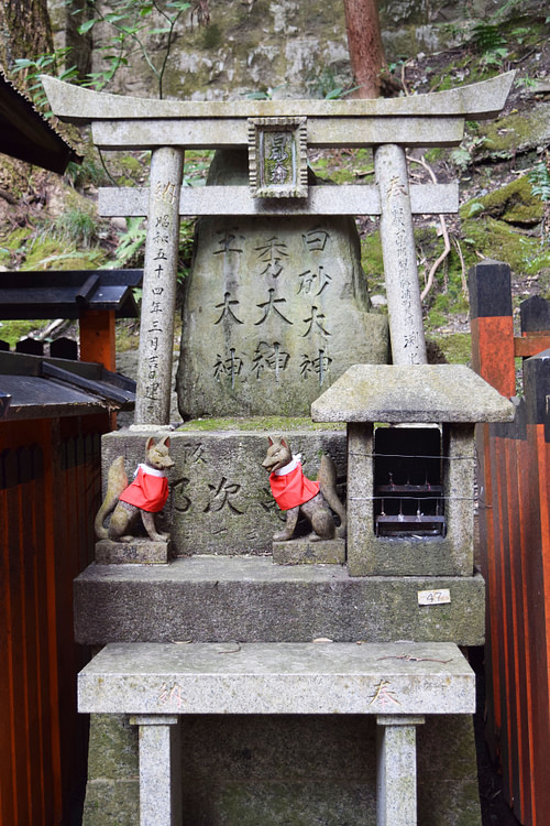 Miniature Torii Gate and Shinto Shrine at Fushimi Inari