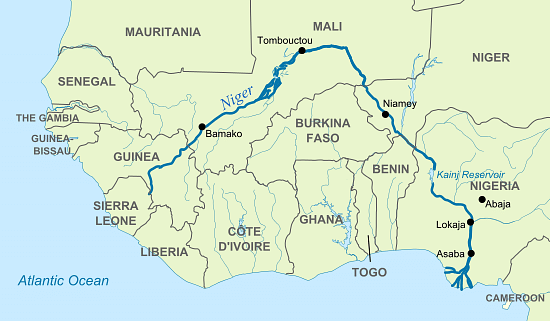Map of Niger River