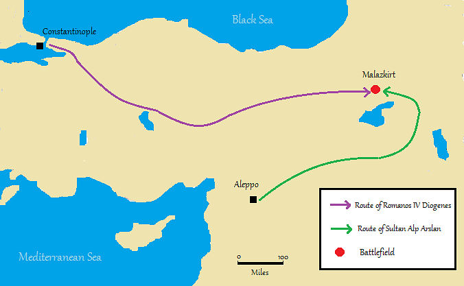 Location Map of the Battle of Manzikert, 1071 CE