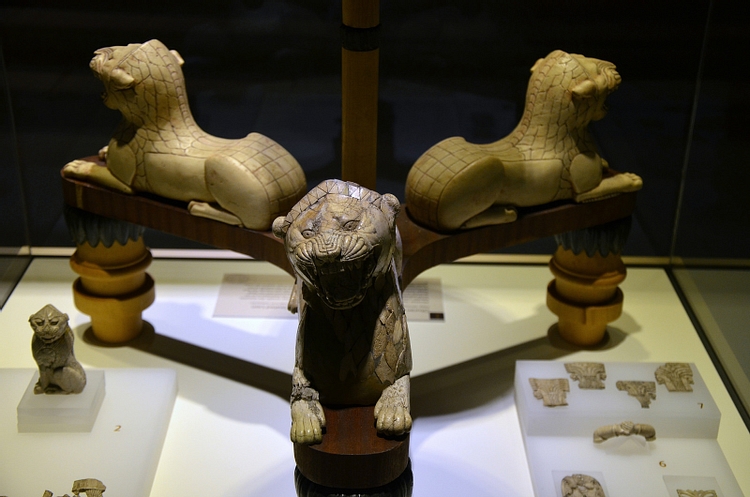 Urartian Tripod with Ivory Lions