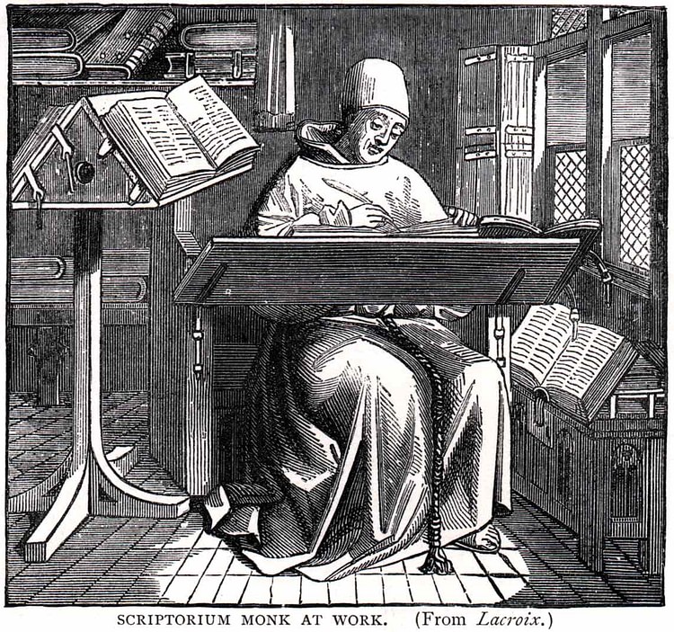 Monk Working in Scriptorium