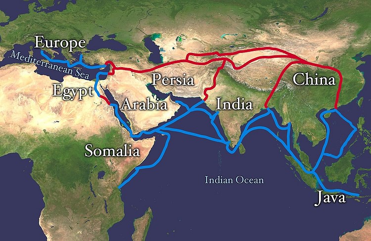 Map of the Silk Road Routes