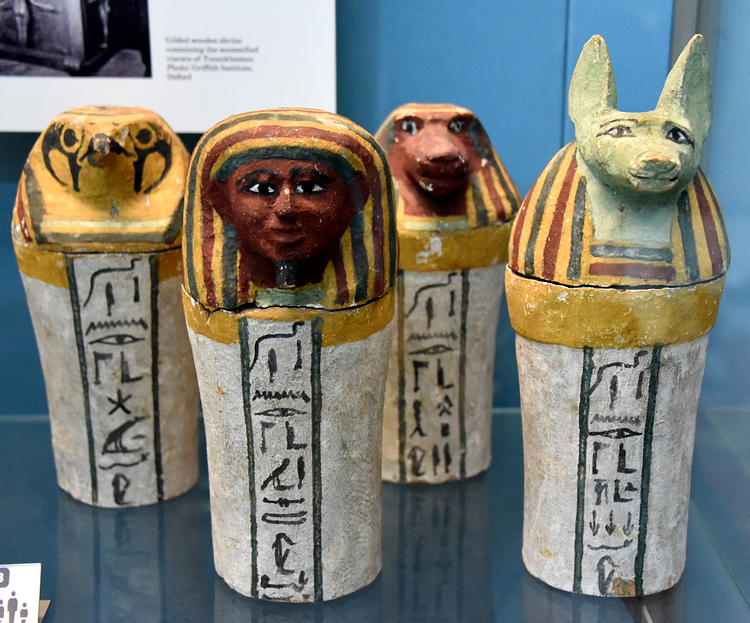 Painted Wooden Canopic Jars