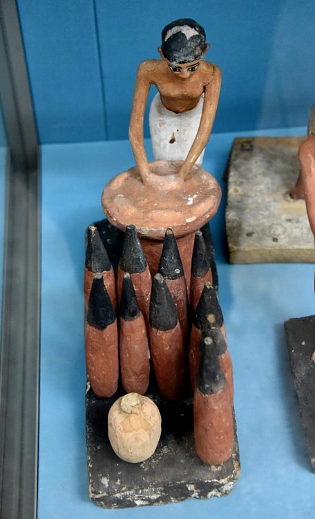 Egyptian Model of Servant Brewing Beer