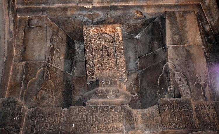 Khachkar within Noravank Monastery's Surb Karapet Church