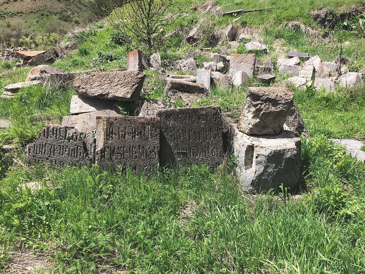 Stone Ruins from Arates Monastery in Armenia