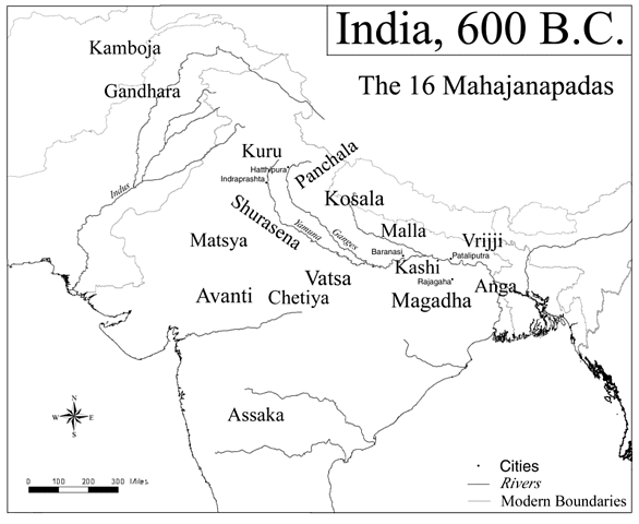 The 16 Mahajanapadas, Including Magadha