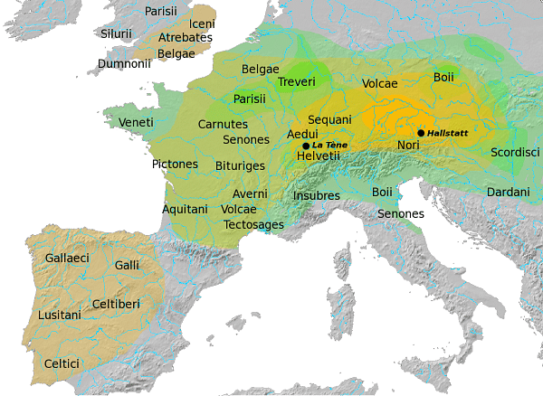 Map of Hallstatt & La Tène Cultures