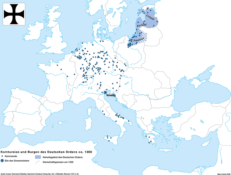 Extent of the Teutonic Order c. 1300 CE
