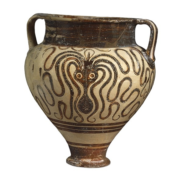 Mycenaean Vase Decorated With An Octopus