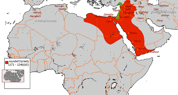 Map of the Ayyubid Empire