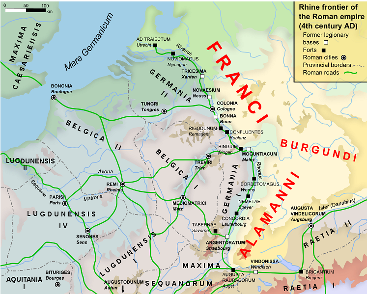 Rhine Frontier of the Roman Empire, 4th century CE.