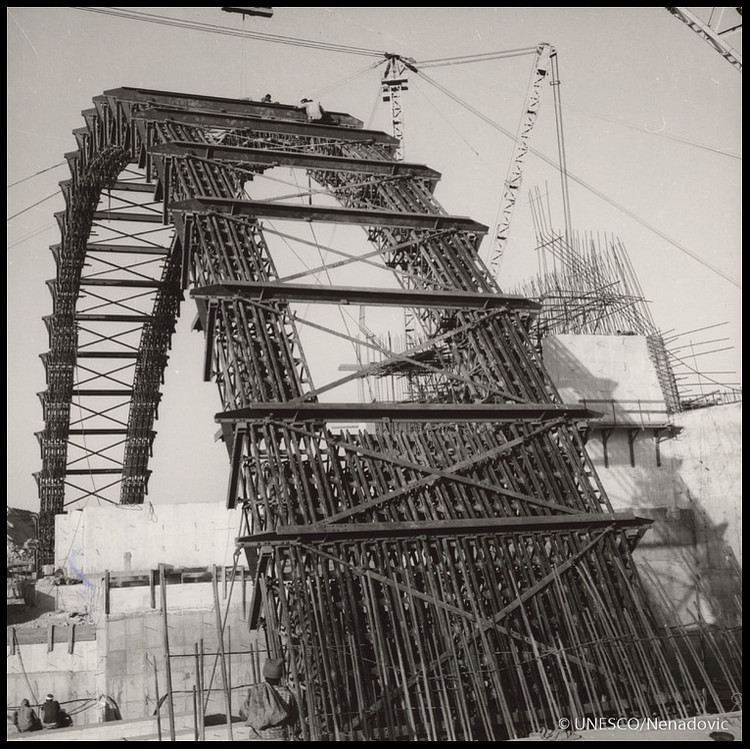 Scaffolding Arch of Abu Simbel Great Temple, 1966