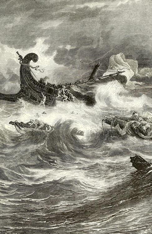 Phoenician Ship in a Storm (Illustration) - World History Encyclopedia