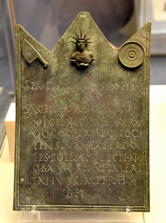 Tablet Dedicated to Sextus Pompeius Maximus