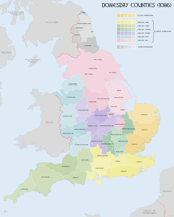 Map of Domesday Book Circuits