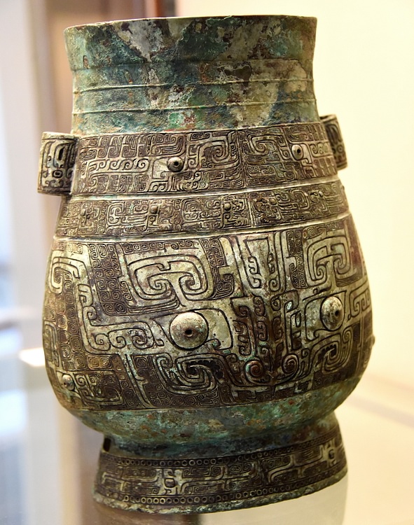 Chinese Bronze Ritual Vessel, Hu