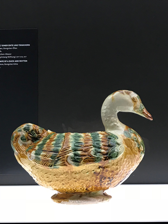 Chinese Vessel in the Shape of a Duck and Rhyton