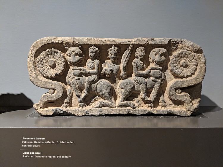 Gandhara Lions & Genii Relief