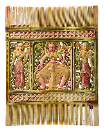 Painted Ivory Comb, Sri Lanka