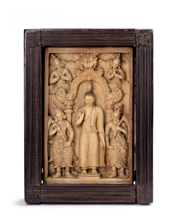 Ivory Panel Showing Buddha Shakyamuni