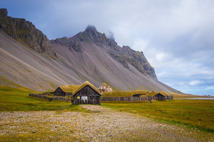 Reconstructed Viking Village in Hofn, Iceland