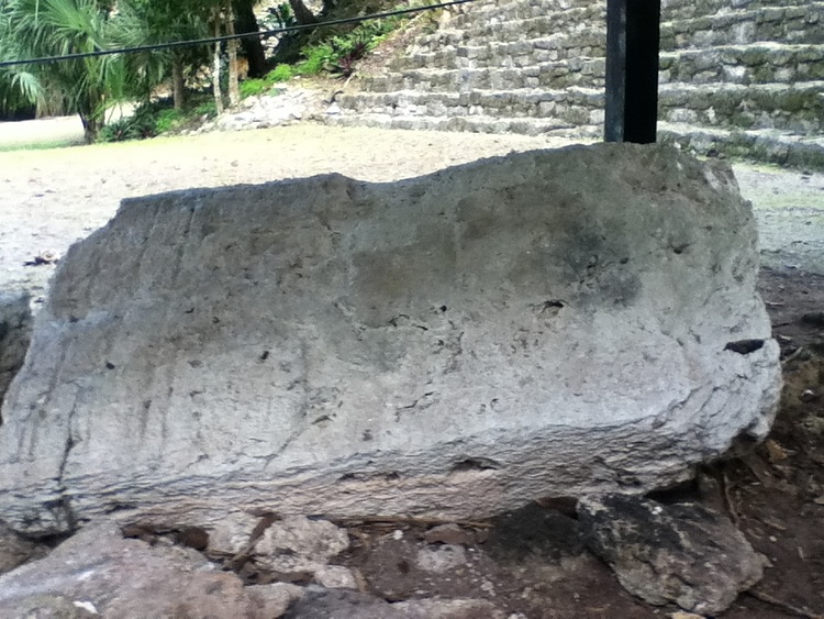 Maya Stele in Grand Plaza Chacchoben, Mexico