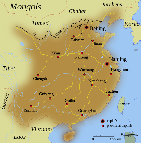 Map of the Ming Dynasty Territory