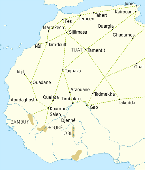 Trade Routed Sahul Trans-Saharan Trade Routes (Illustration) - World History Encyclopedia