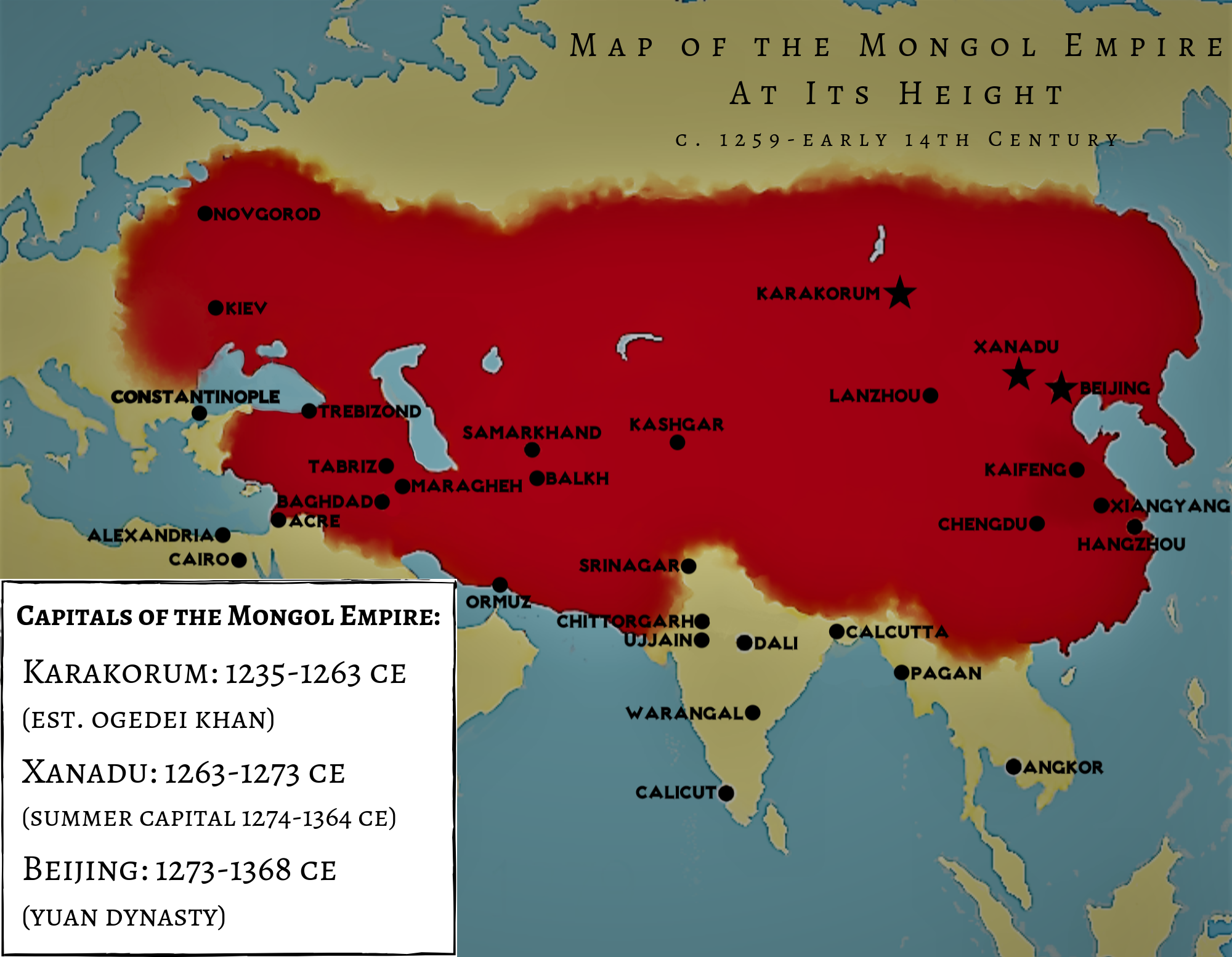 Map Of The Mongol Empire Illustration World History Encyclopedia