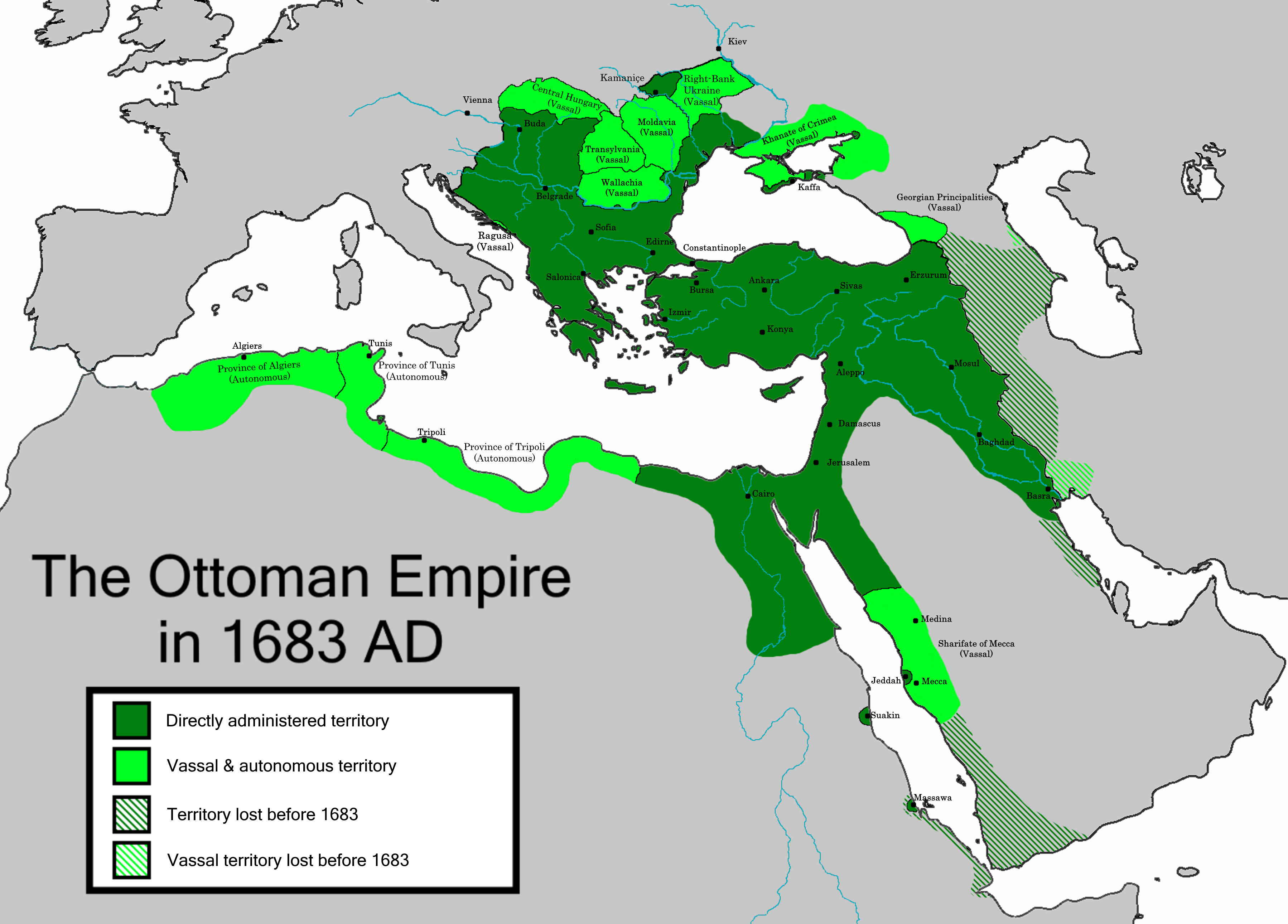 The Greatest Extent of the Ottoman Empire in Europe (1683 CE