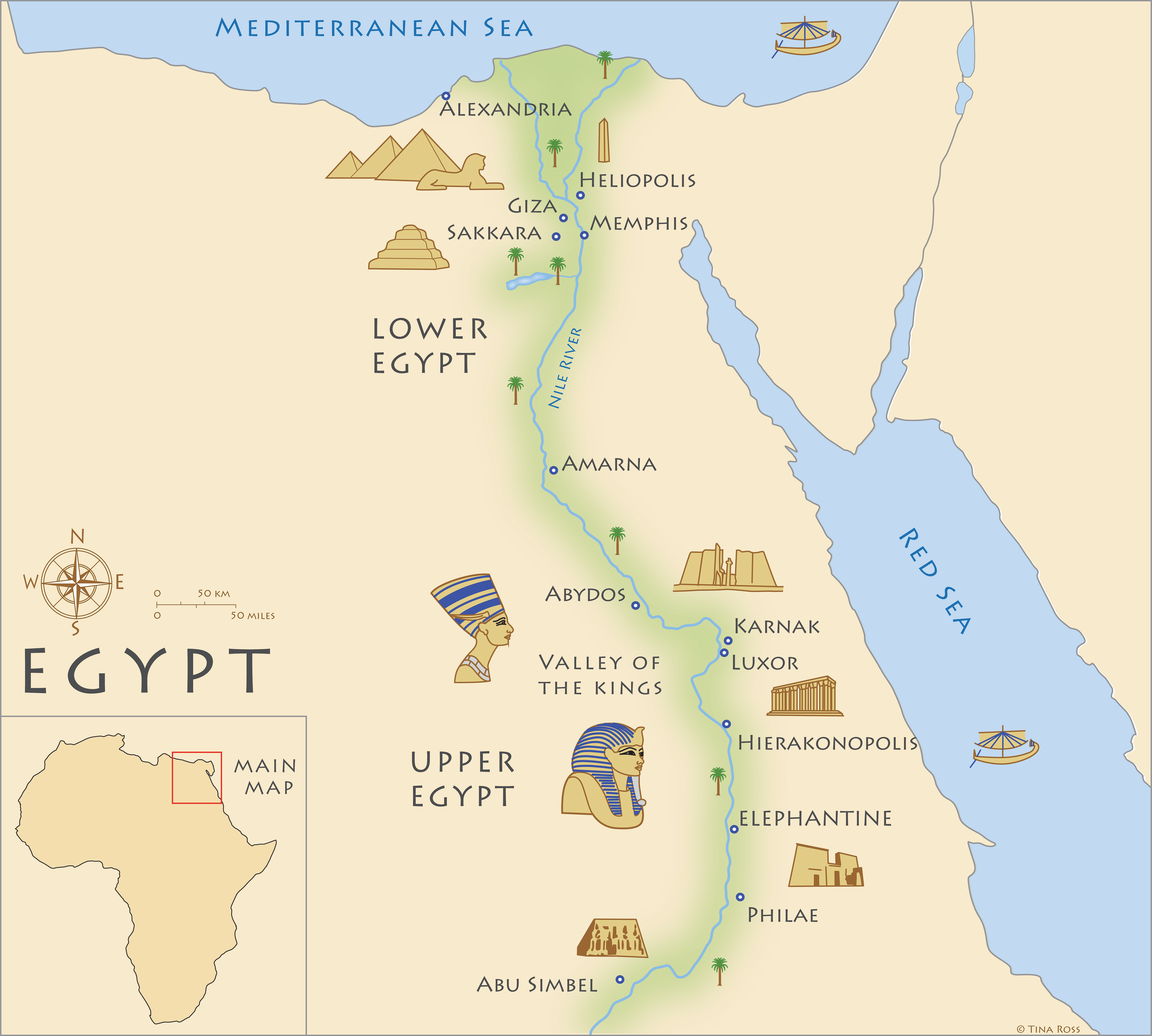 Map of Ancient Egypt (Illustration) World History Encyclopedia