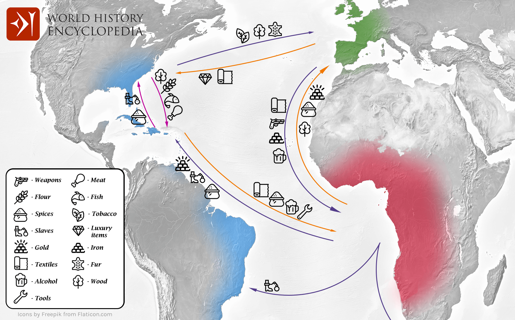 Slave Trade Triangle Map