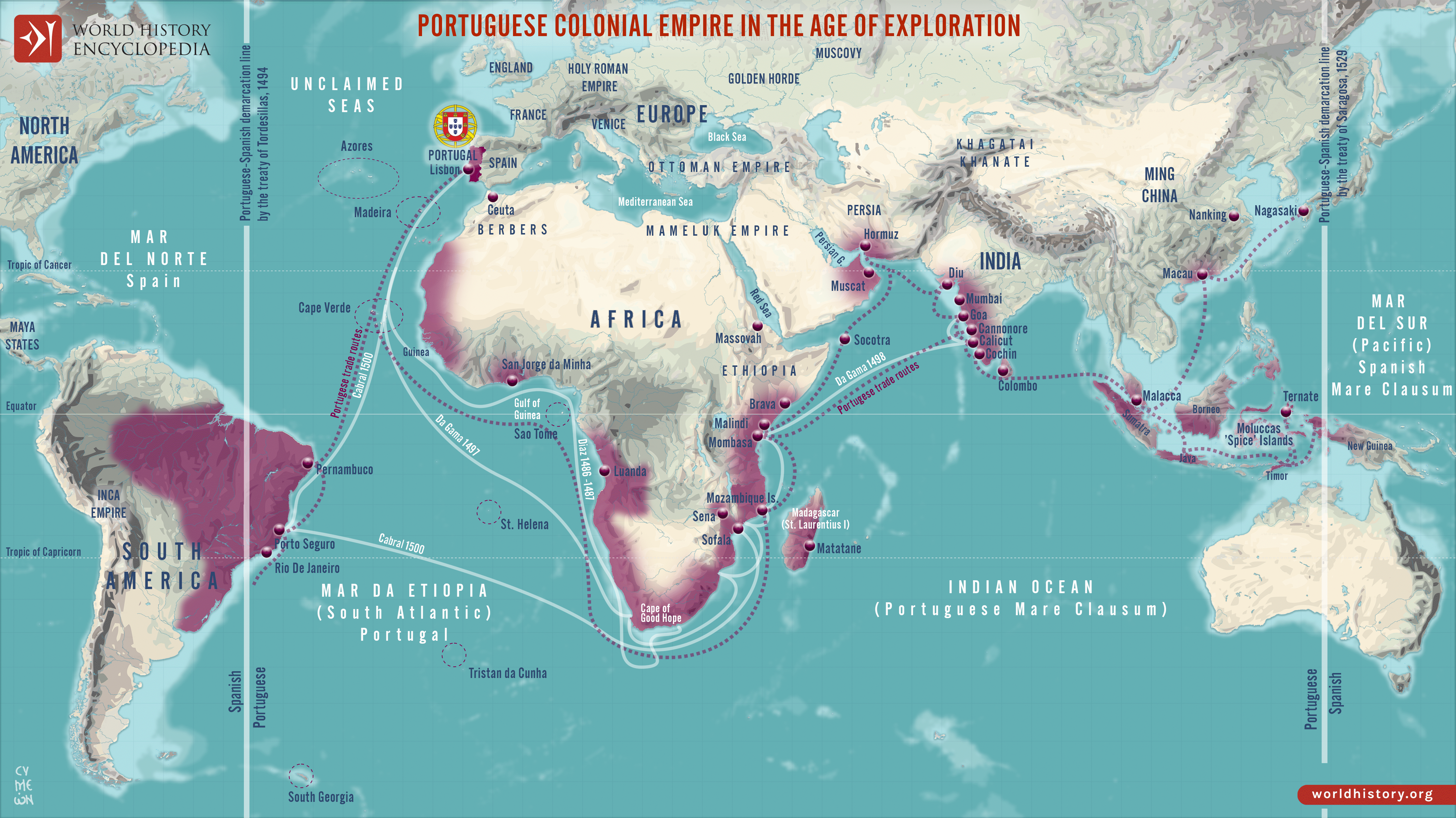 Portuguese Colonial Empire In The Age Of Exploration Illustration World History Encyclopedia Portuguese Colonial Empire In The Age Of Exploration Illustration World History Encyclopedia