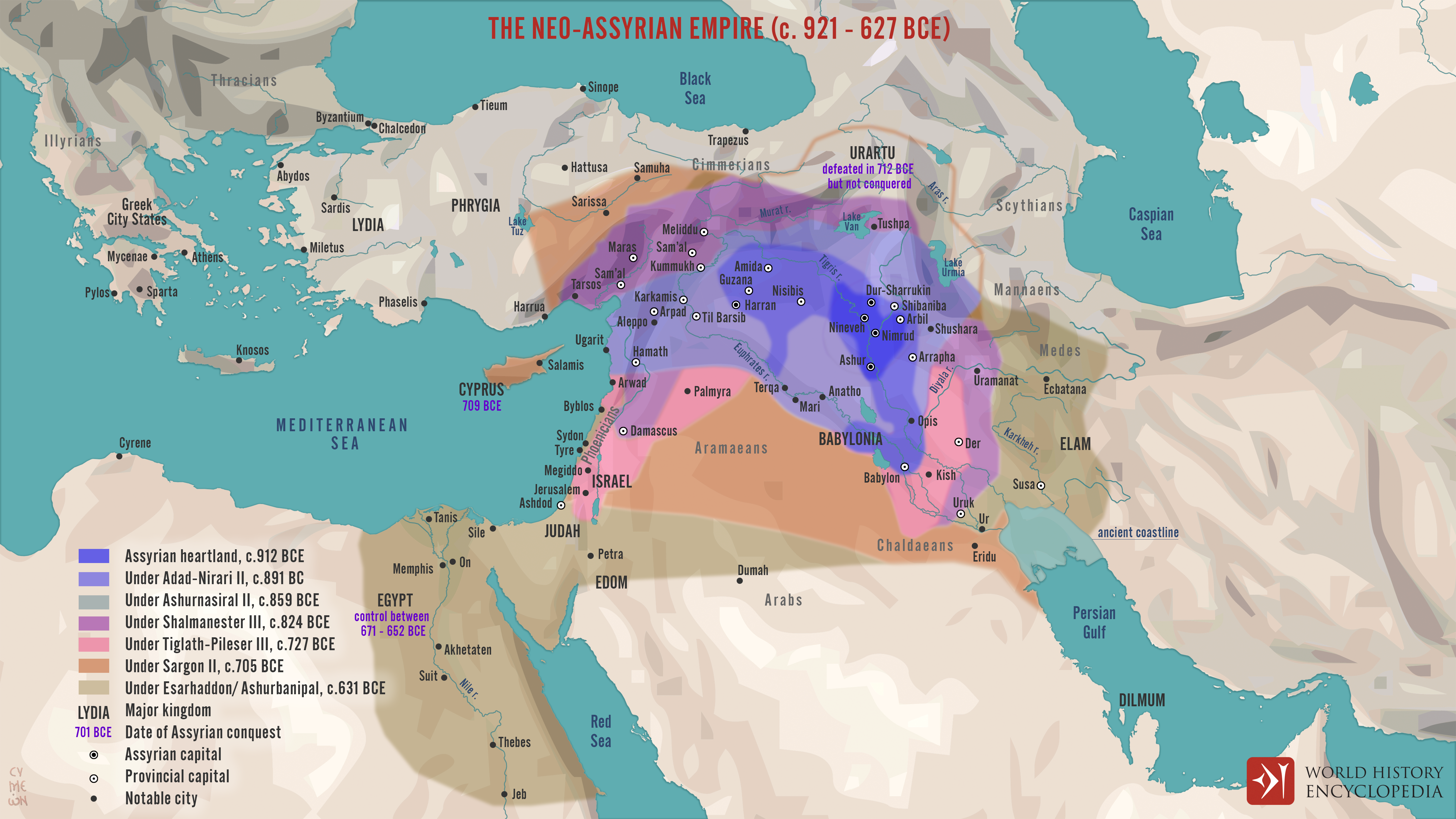 assyrian empire map