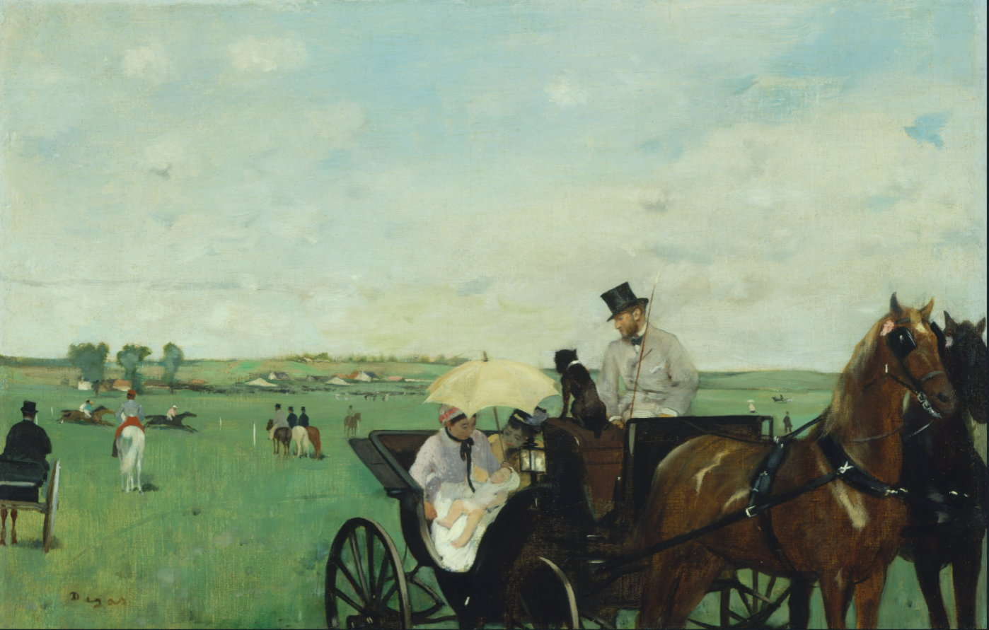 10741 Postcard Edgar Degas Carriage at the Races 