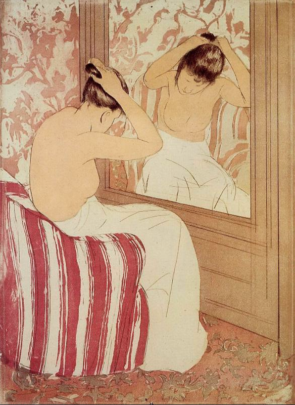 Woman Arranging Her Hair by Cassatt (Illustration) - World History  Encyclopedia