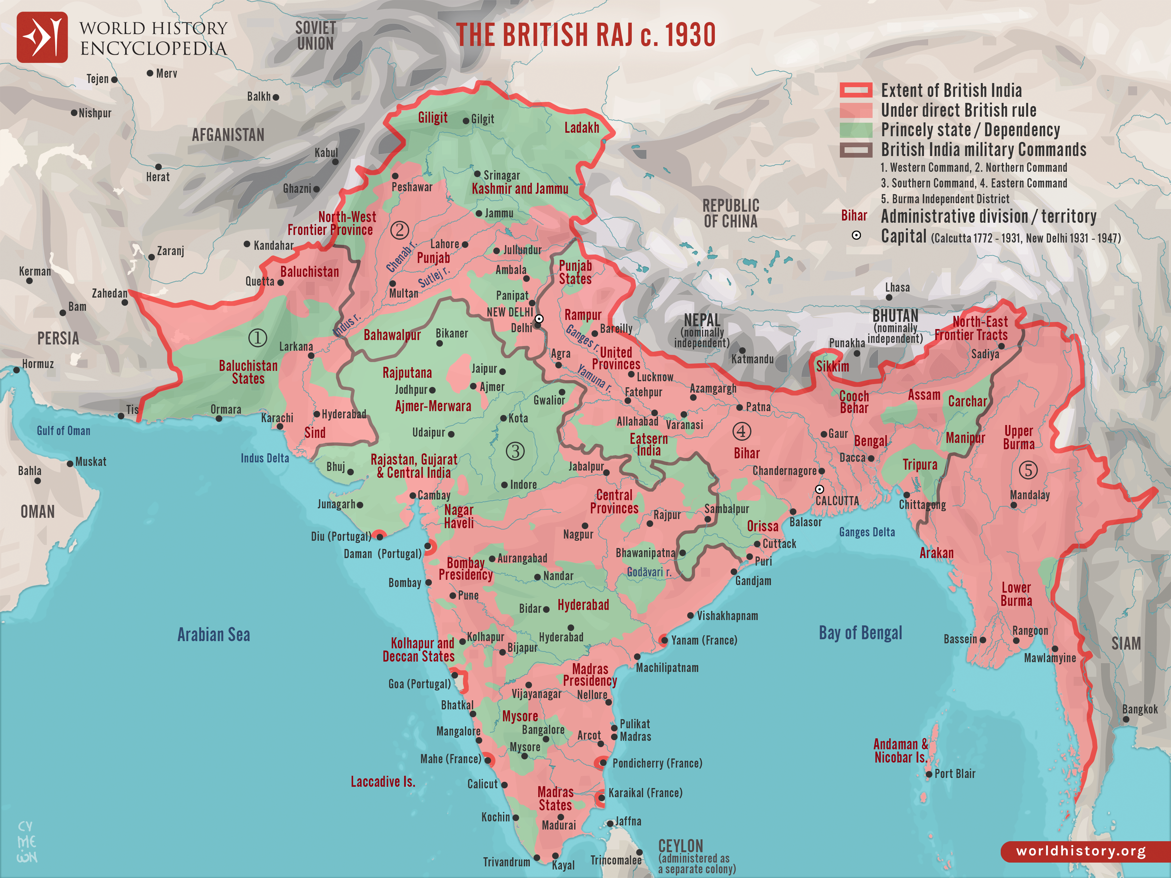 British Map Of Asia In Control