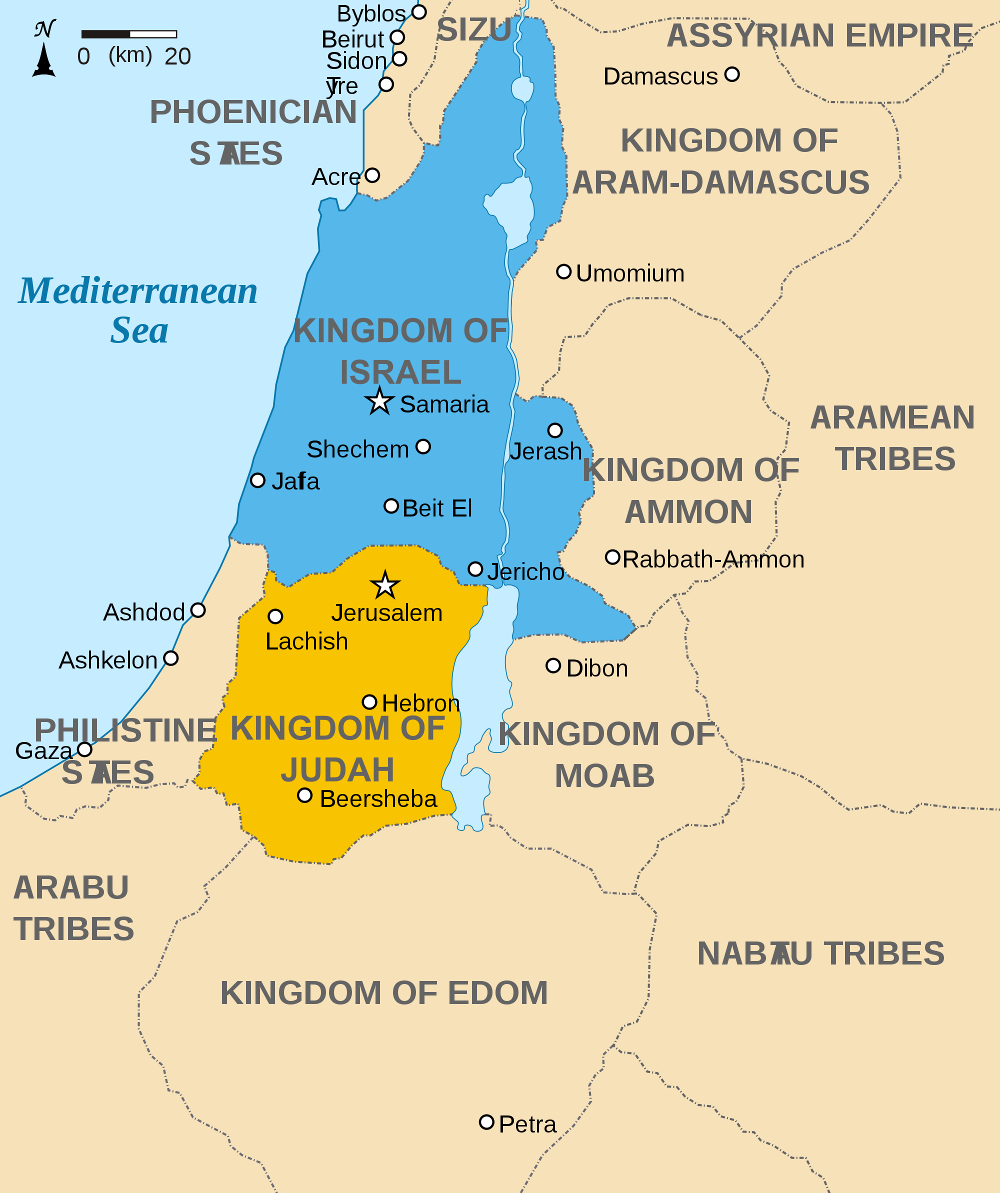 Map of the Levant circa 830 BCE (Illustration) - World History Encyclopedia