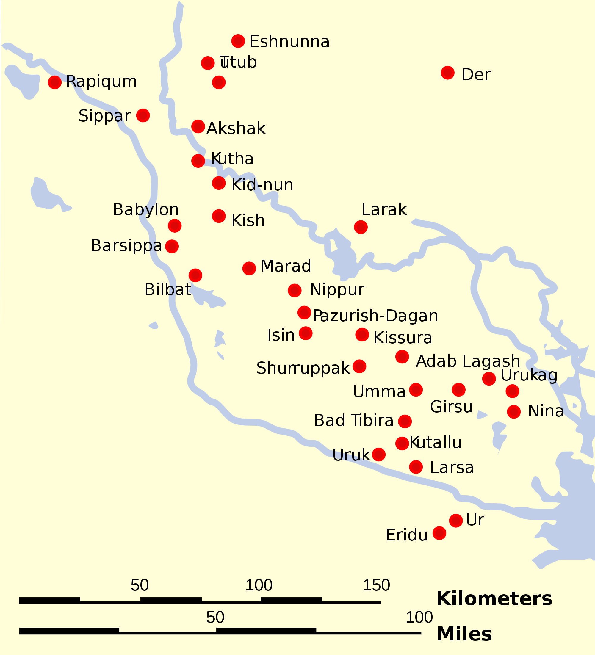 Lsumer Map Sumerian Civilization Map