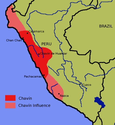 Chavin Influence Map Chavin Civilization Map (Illustration) - World History Encyclopedia