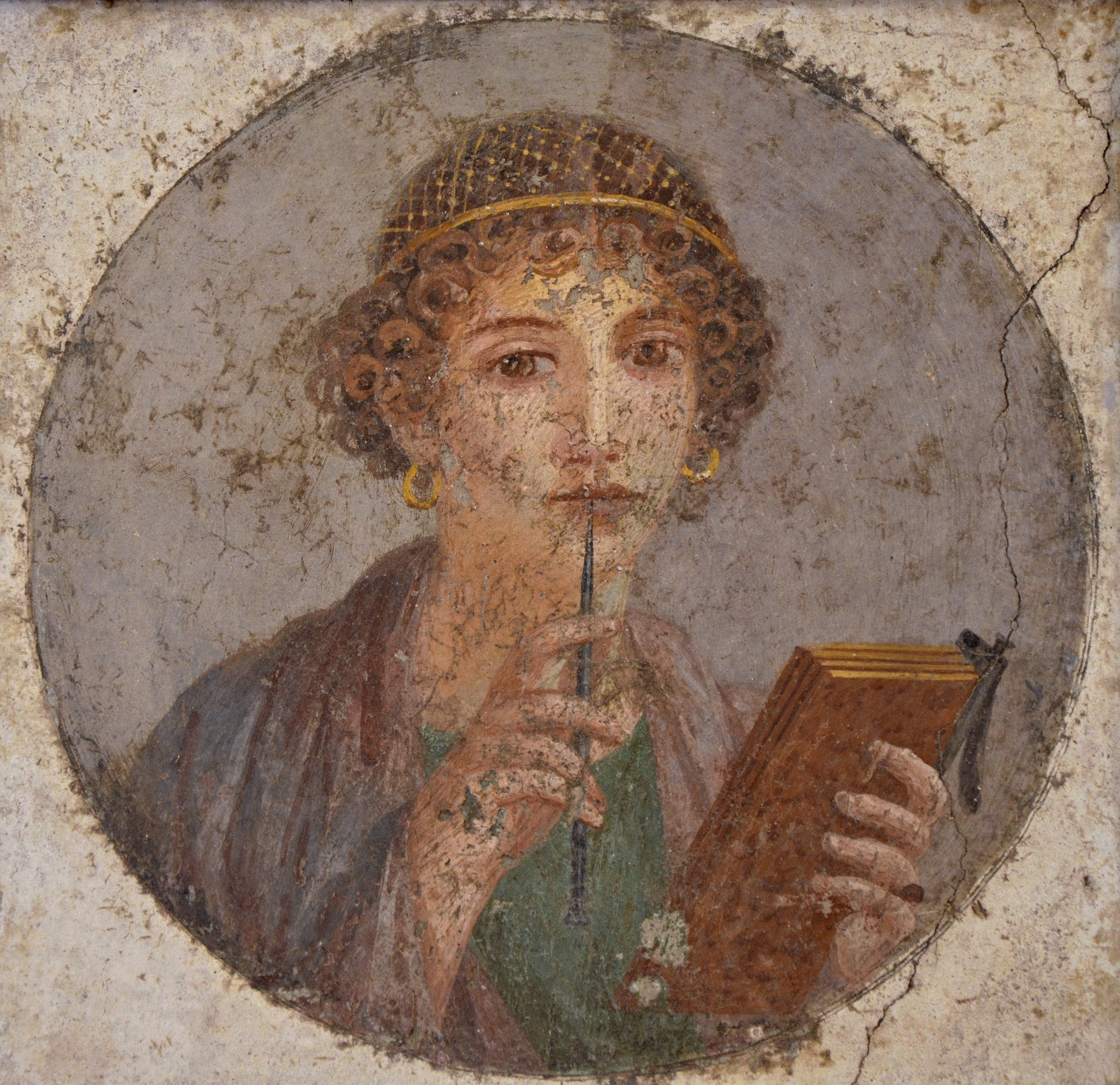 Sappho" fresco, Pompeii (Illustration) - World History Encyclopedia