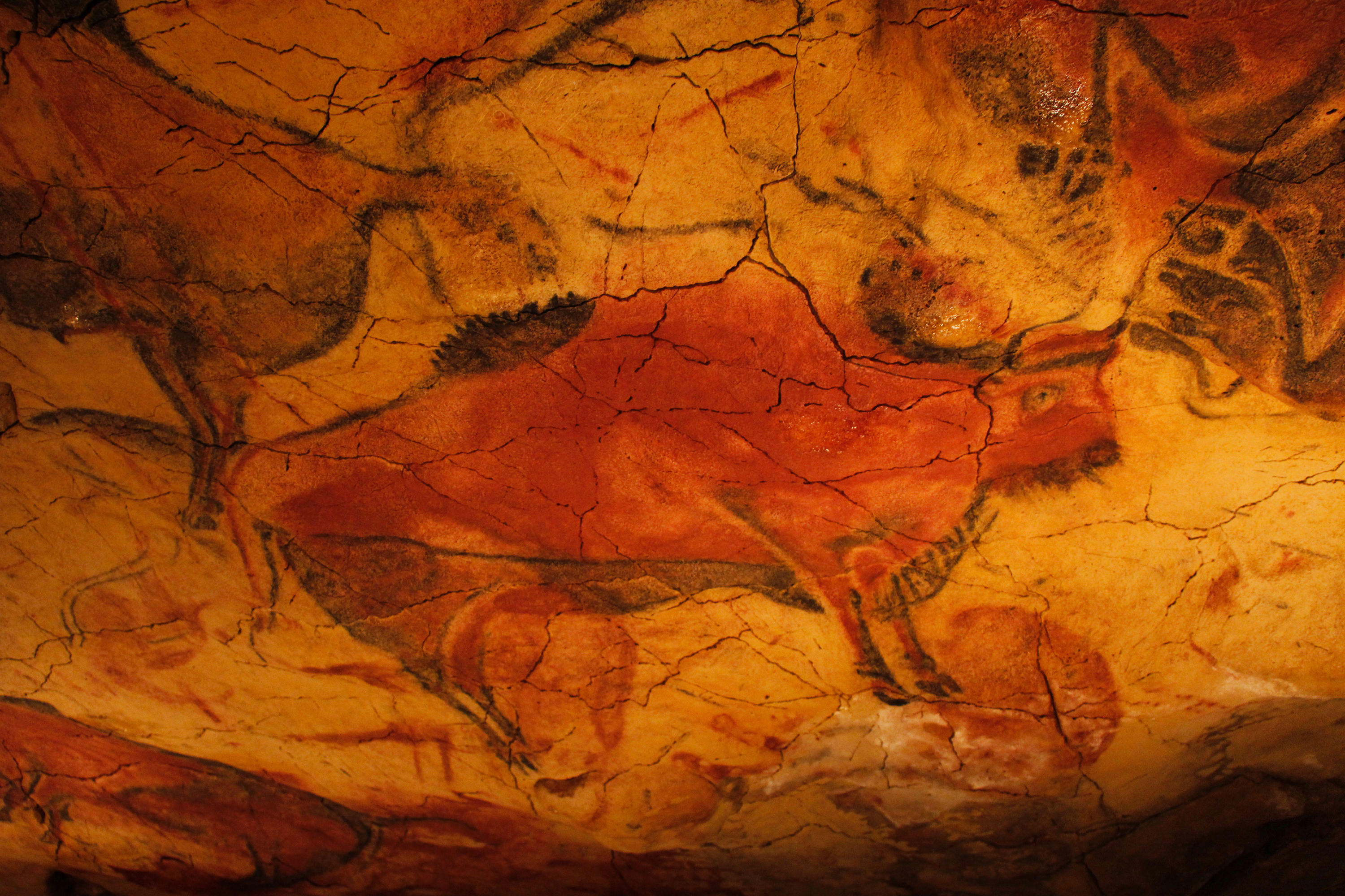Paleolithic Cave Painting In Altamira Cave World History Encyclopedia