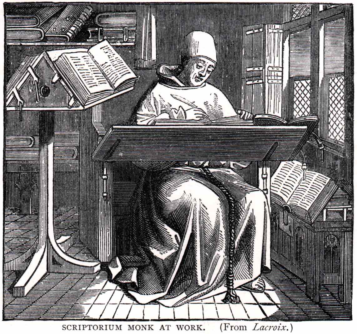Monk Working in Scriptorium (Illustration) - World History Encyclopedia