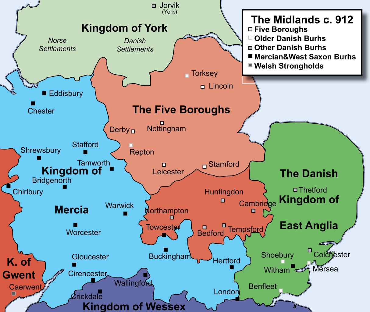 Midlands Britain English Midlands c. 912 CE (Illustration) - World History Encyclopedia