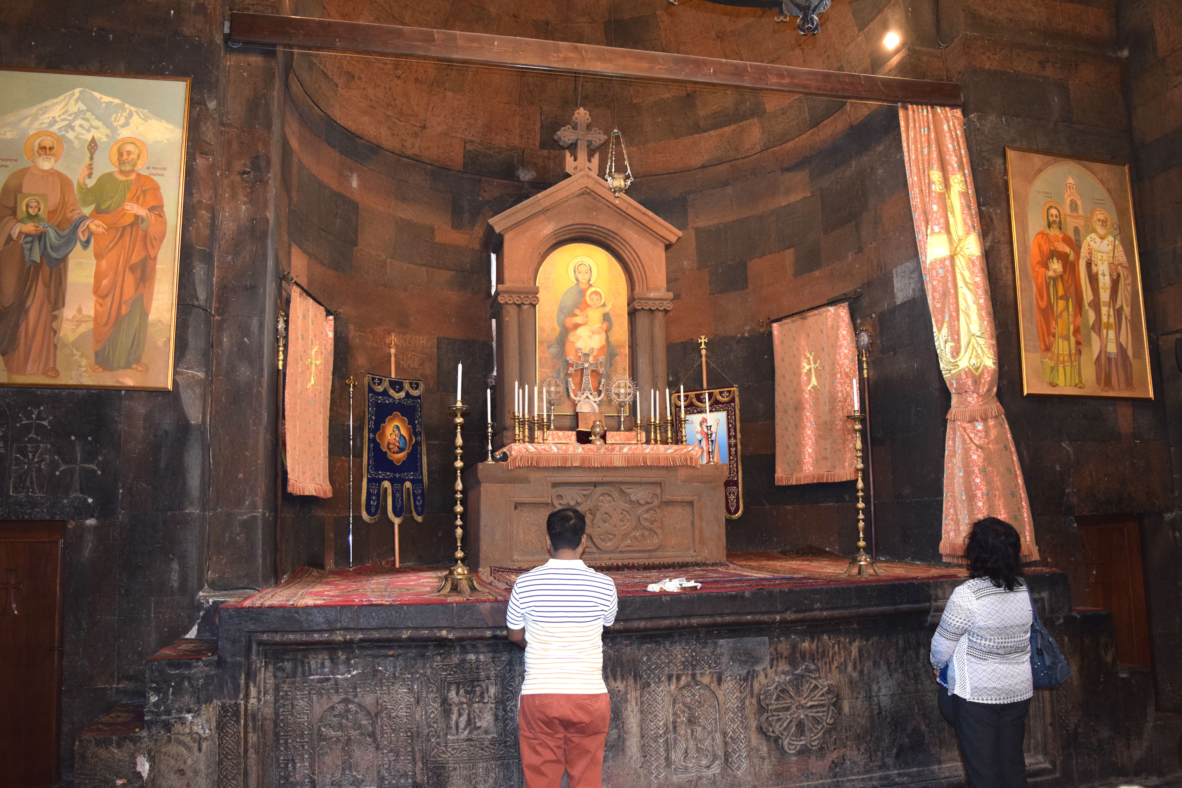 Interior of St. Astvatsatsin Church at Armenia's Khor Virap Monastery